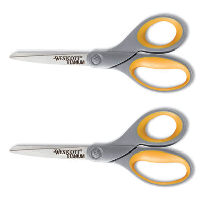 SCISSORS,8" STR,2PK,GY