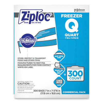 BAG,ZIPLOC FREEZER QT,300