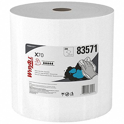 Dry Wipe Roll 9-3/4 x 13 White PK3