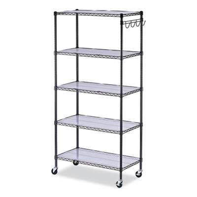 SHELVING,WIRE,36X18,5S,BK