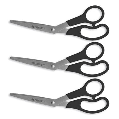 SCISSORS,8"BENTSTR,3PK,BK