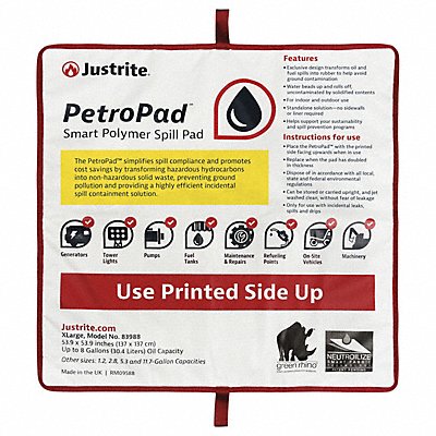 Sorbent Pad White 53.9 L 53.9 W