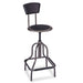 STOOL,HI BASE,W/BACK,BK