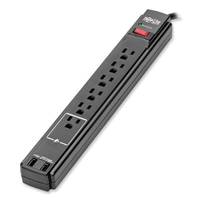 SURGE,6 OUTLET,2 USB,BK