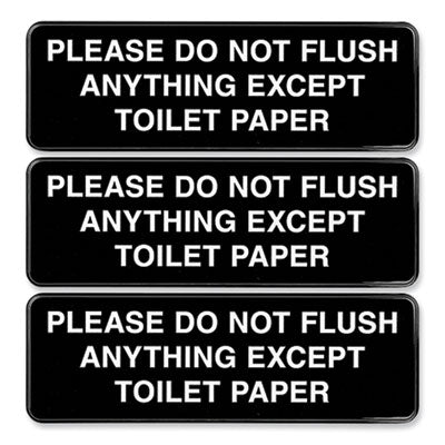 SIGN,DONOTFLUSH,9X3,BK/WH