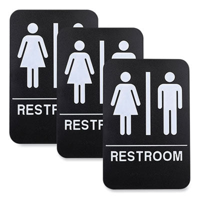 SIGN,RESTROOM,6X9,BK/WH