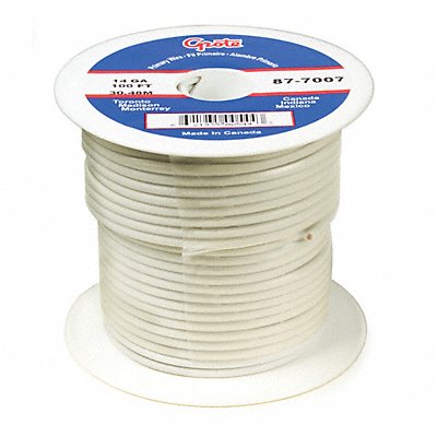 Primary Wire 16 AWG 1 Cond 100 ft White