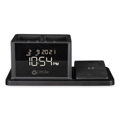 CLOCK,OL LED CLK ORG W,BK