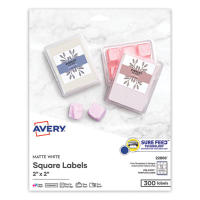 LABEL,SQ,2X2",300/PK,WH