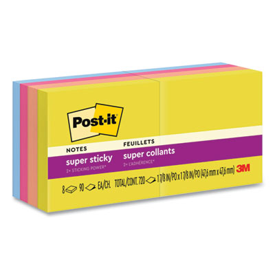 PAD,POSTIT,2X2,8PK,AST