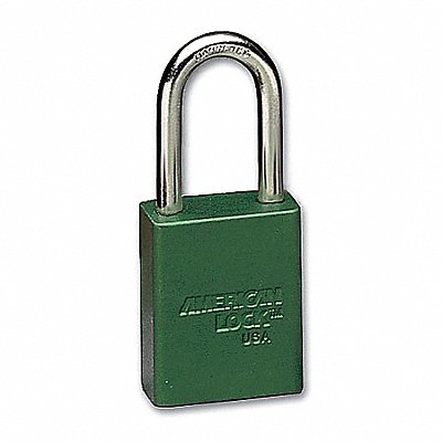 E7787 Lockout Padlock KA Green 1-7/8 H PK12