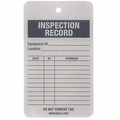 Inspection Rcd Tag 5 x 3 In Al PK25