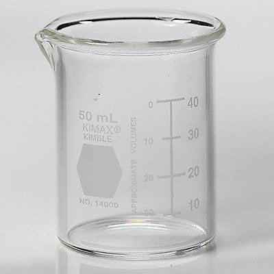 Beaker 50 mL 53 mm H 42 mm Dia PK48