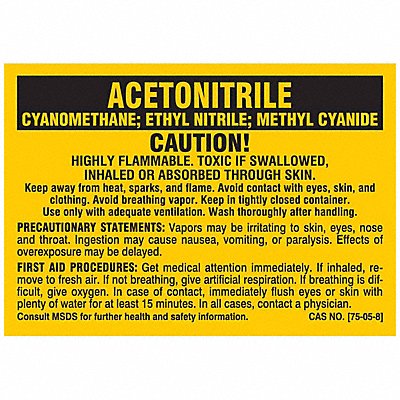 Chemical Label Self-Adhesive PK25