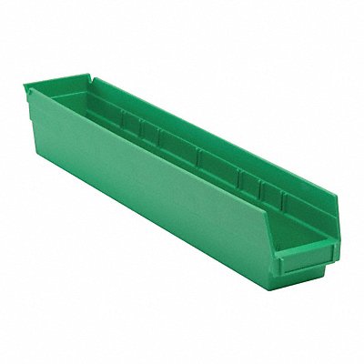 F0621 Shelf Bin Green Polypropylene 4 in