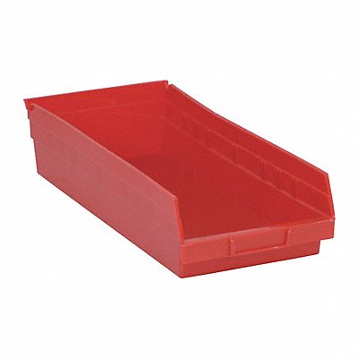 F0619 Shelf Bin Red Polypropylene 4 in