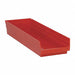 F0623 Shelf Bin Red Polypropylene 4 in