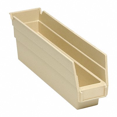 F0612 Shelf Bin Ivory Polypropylene 4 in