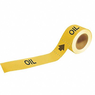 Pipe Marker Oil 1 in H 8 in W