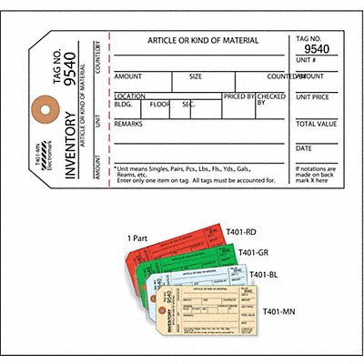 Inspection Tag Cardstock Inventory PK100