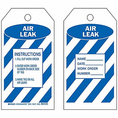 Air Leak Tag 5-3/4 x 3 In Bl/Wht PK10