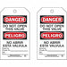 Danger Tag 7 in H 4 in W Polyester PK10