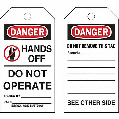 Danger Tag 5-3/4 x 3 In Cardstock PK100