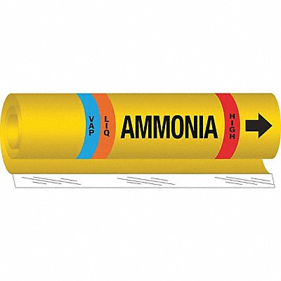 Pipe Marker Ammonia 9 in H 8 in W