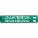 Pipe Marker Cold Water Return 13/16in H