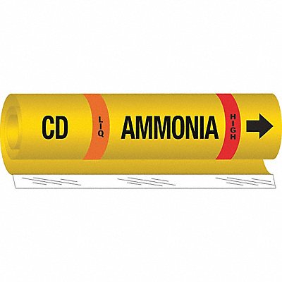 Pipe Marker Ammonia 9 in H 8 in W