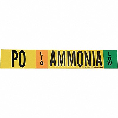 Pipe Marker Ammonia 2 1/4 in H 14 in W