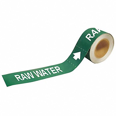 Pipe Marker Raw Water 1 in H 8 in W