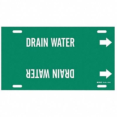 Pipe Marker Drain Water 10 in H 24 in W