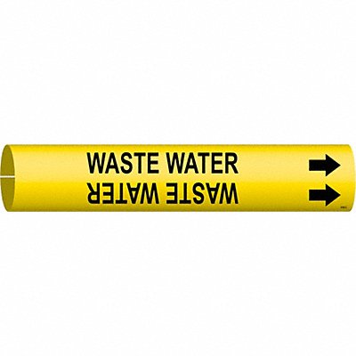 Pipe Marker Waste Water 2 in H 2 in W