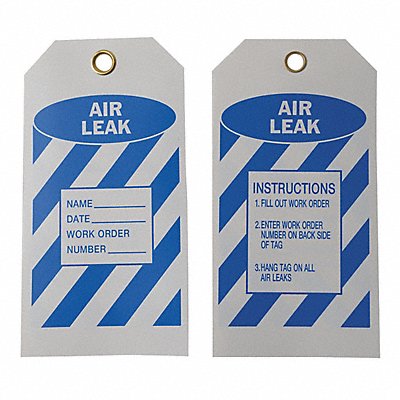 Air Leak Tag 5-3/4 x 3 In Bl/Wht PK10