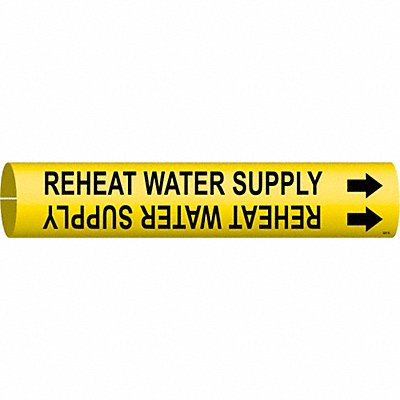 Pipe Marker Reheat Water Supply 7/8in H