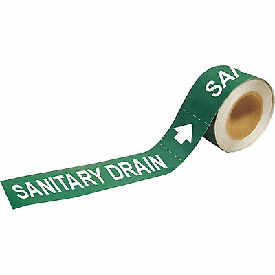 Pipe Mrkr Sanitry Drain 1in H 8in W