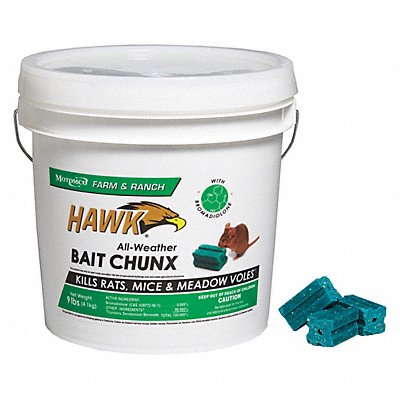 Rodenticide Green Chunks 9 lb Pail