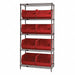 E3964 Bin Shlvng 18inx74inx36in Red