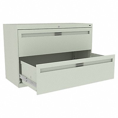 File Cabinet 42 in 2 Drawer Grey