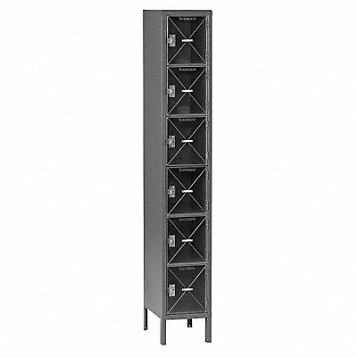 Box Locker Clearview 1 Wide 6 Tier Gray