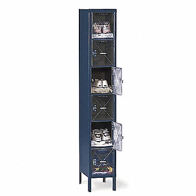 Box Locker Clearview 1 Wide 6 Tier Blue