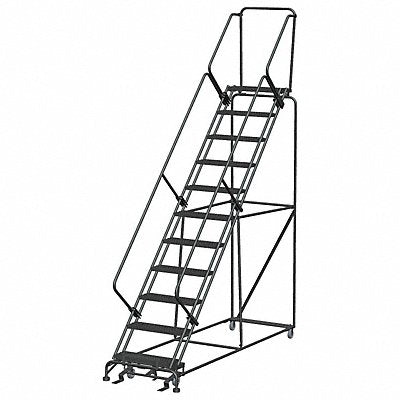 Safety Rolling Ladder Steel 110 In.H