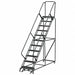 Safety Rolling Ladder Steel 110 In.H