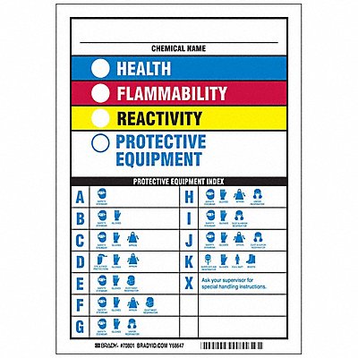 NFPA Label 10 in H 7 in W