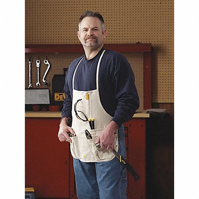 Tool Apron White Canvas 29 to 46 in