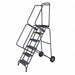 Folding Rolling Ladder Steel 70 In.H