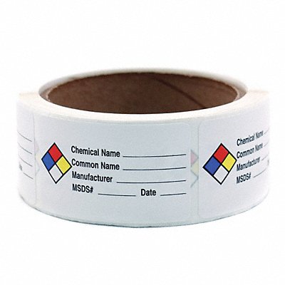 Hazard Chemical Label Roll PK250