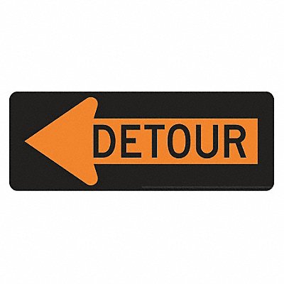 Detour Left Traffic Sign 18 x 48 