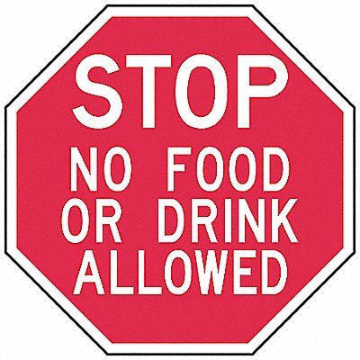 Eating Restrction Stop Sign 12x12in Alum
